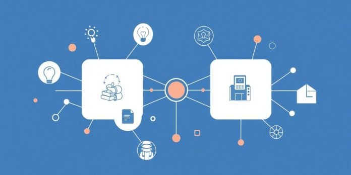 Illustrasjon av forretningsmodell med moderne design.