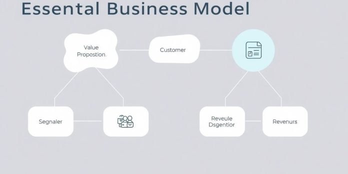 Illustrasjon av forretningsmodellens essensielle elementer.